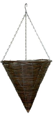Black Rattan Wicker Hanging Basket