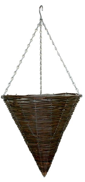 Black Rattan Wicker Hanging Basket