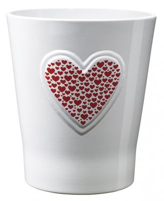 White Hearts Ceramic Pot (15cm)