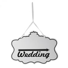 White Wooden Board Hanger Wedding Sign