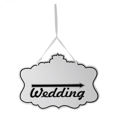 White Wooden Board Hanger Wedding Sign
