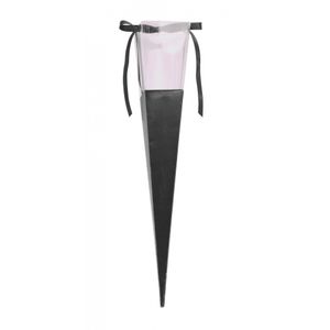 Black Rose Tube with Ribbon (42x7cm)