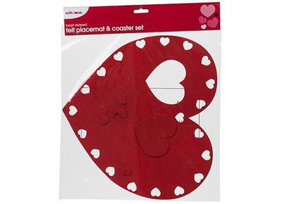 Heart Shaped Place Mat & Coaster