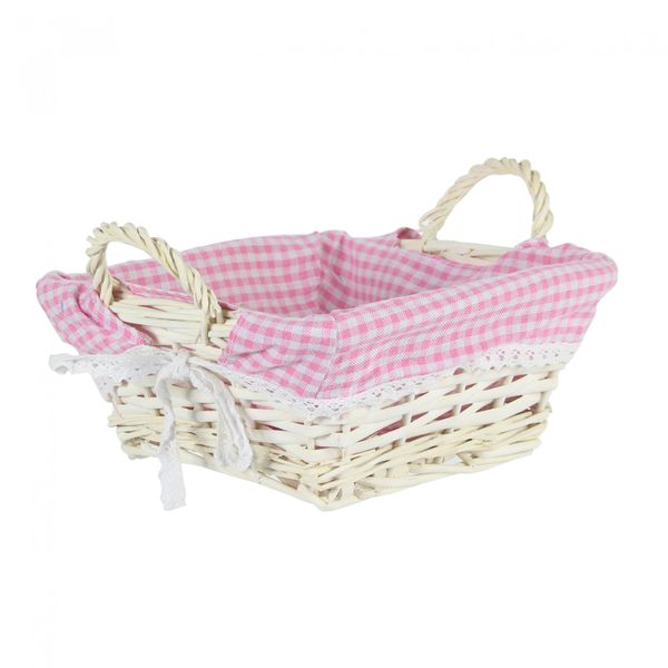 Square pink lined basket