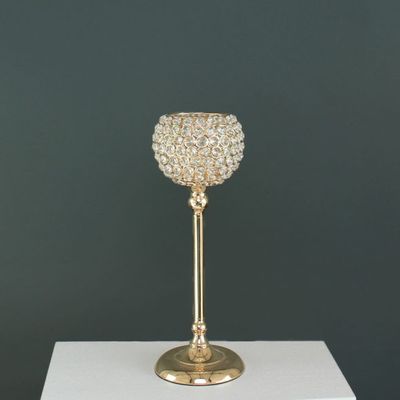 43cm Gold Crystal Effect Globe on Stand