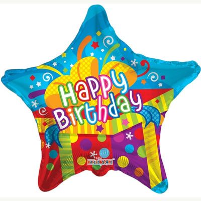 18" Happy Birthday Star Balloon