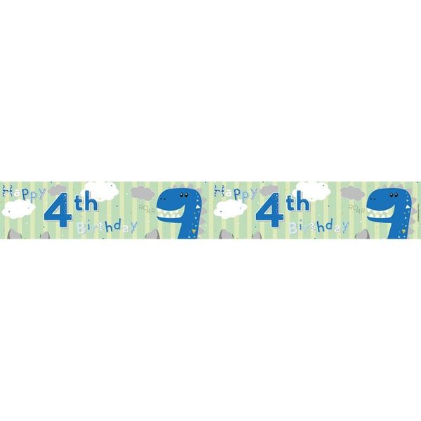 Male 4th Birthday Banner (pack of 12) (1/48)