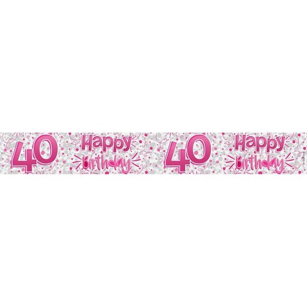 Female 40th Birthday Banner (pack of 12) (1/48)