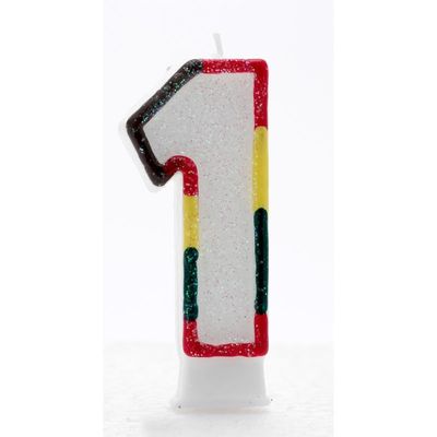 1 Multi Coloured Number Candle Pack of 6 (1/48)
