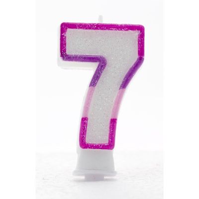 7 Pink Coloured Number Candle Pack of 6  (1/48)