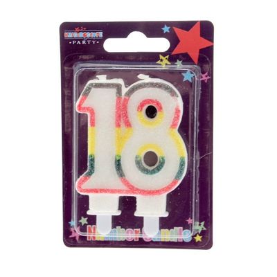 18 Double Age Candles Multicolour Pack of 6 (1/48)