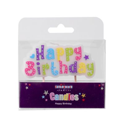 Happy Birthday Pick Candle-  Pack of 6 (48)