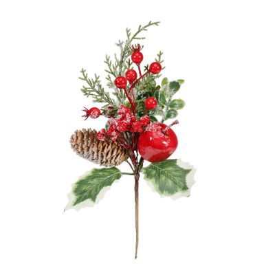 Apple Berry, Cone & Foliage pick Red