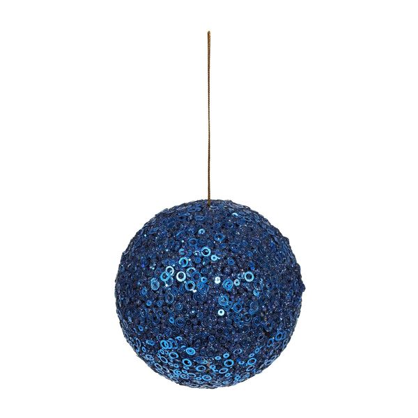 Royal Blue Glitter Bauble 12cm