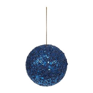 Royal Blue Glitter Bauble 12cm