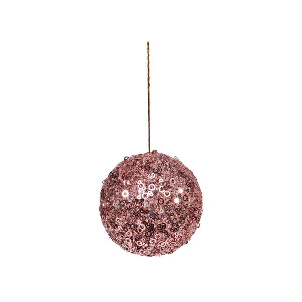 Pink Glitter Bauble 10cm 