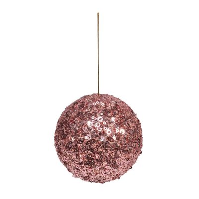 Pink Glitter Bauble 12cm 