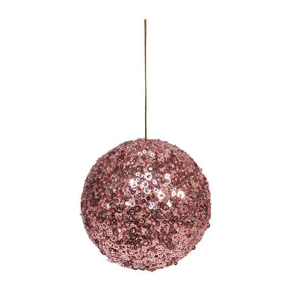 Pink Glitter Bauble 12cm 