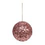 Pink Glitter Bauble 12cm 