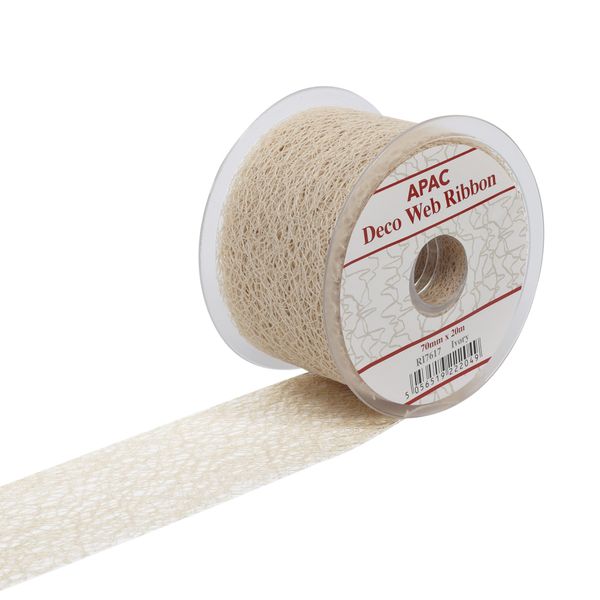 70mm x 20m Ivory Deco Web Ribbon (6/72)