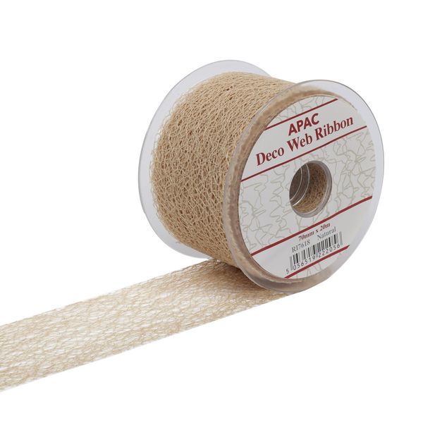 70mm x 20m Natural Deco Web Ribbon (6/72)