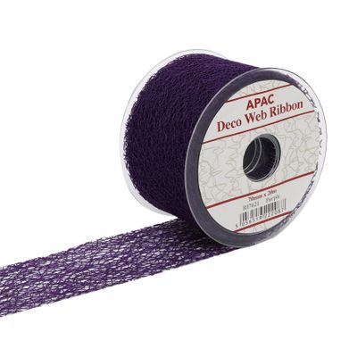 70mm x 20m Purple Deco Web Ribbon (6/72)