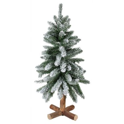 Oak Creek Flocked 90cm (36") Tree With Wood Base 113 Tips