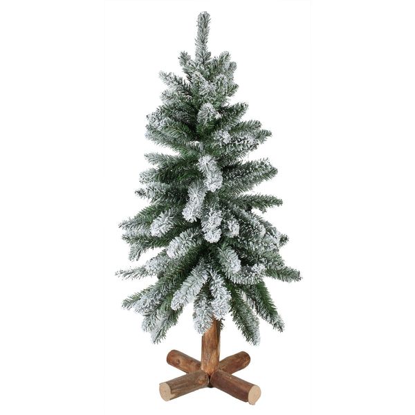Oak Creek Flocked 90cm (36") Tree With Wood Base 113 Tips