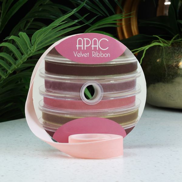 Baby Pink Velvet Ribbon 15mm x 20m