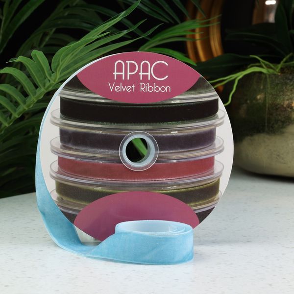 Baby Blue Velvet  Ribbon 25mm x 20m