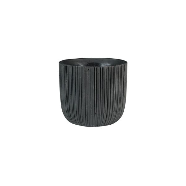 Vogue Black Linear Pot - H10.5cm