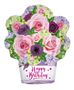 Birthday Flower basket - Metallic Balloon  18 Inch