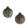 Bauble Green & Brown 2Ast 8Cm