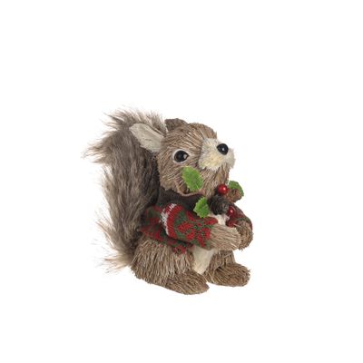 Squirrel With Jumper Brown 13Cm