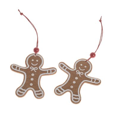 Set of 2 Felt Gingerbread man hangers
