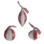 Red & White Glass Bauble/Double Point/Onion 8x12x6x8Cm