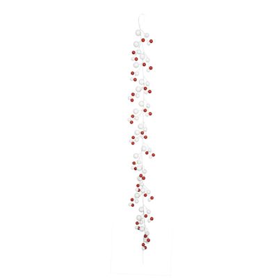 CandyLand Bauble Garland  Red & White 180cm
