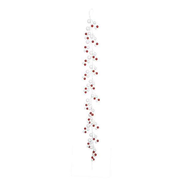 CandyLand Bauble Garland  Red & White 180cm