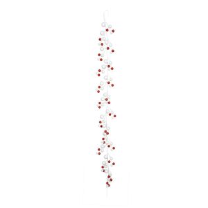 CandyLand Bauble Garland  Red & White 180cm