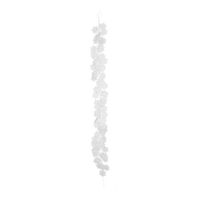 Snowflake Glitter Garland White 180cm