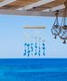 96cm (38") Capiz Shell Wind Chimes, Nautical blue, Aqua & White