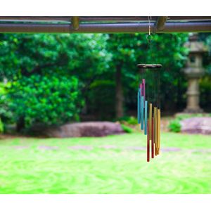 63cm (25inch) Rainbow 14-Tube Wind Chimes, Multi-Colour.