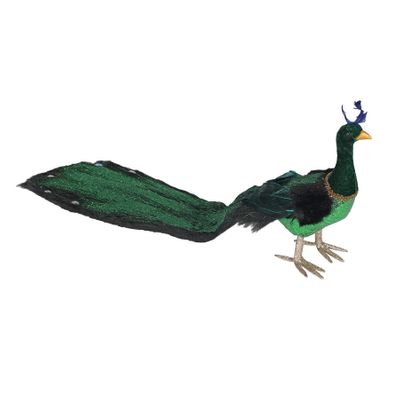 Green Faux Fur Long Tail Peacock L66cm