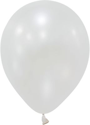 White Metallic Latex Balloon - 12 inch - Pk 100