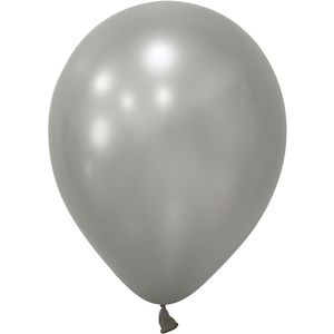 Silver Metallic Latex Balloon - 12 inch - Pk 100