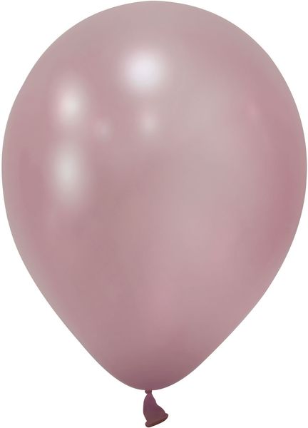 Rose Pink Metallic Latex Balloon - 12 inch - Pk 100