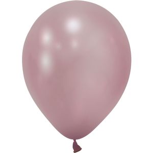 Rose Pink Metallic Latex Balloon - 12 inch - Pk 100