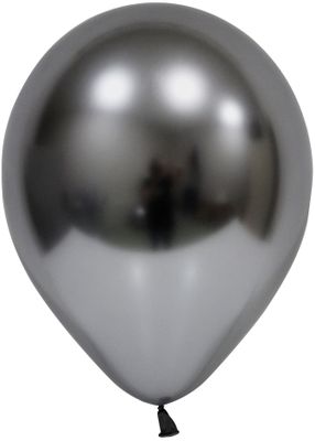 Space Grey Chrome Latex Balloon - 12 inch - Pk 50