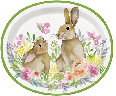 Oval Easter Watercolour Plates