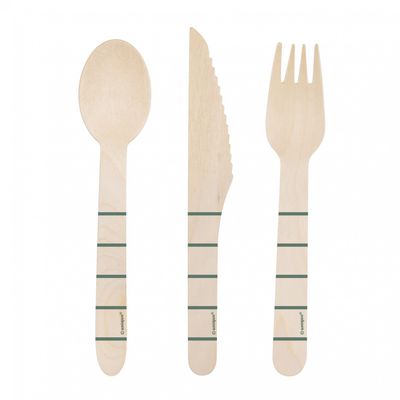 Botanic Stripe Wooden Cutlery Set